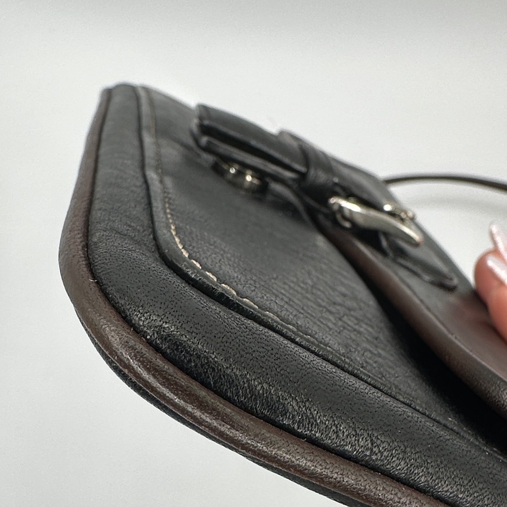 Coach Black Leather Wristlet with Buckle Accent - Picture 8 of 8
